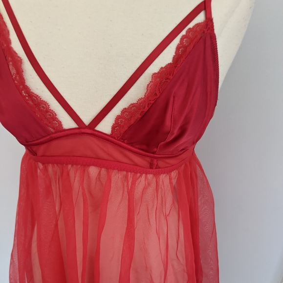 Victoria Secret Red Lace Babydoll Top Large - Picture 6 of 6
